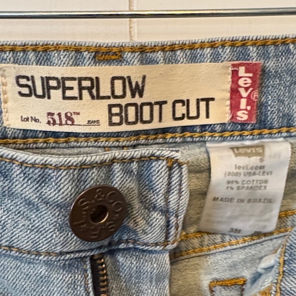 Levi's Super Low 518 Light Blue Flare Jeans - Picture 2 of 9